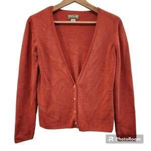 VTG Tommy Bahama 90s silk cotton blend coral button down M cardigan sweater